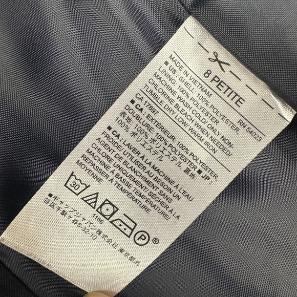 Banana Republic Blazer Womens 8P Blue Tuxedo Preppy Navy Petite Lined Jacket - Picture 10 of 12